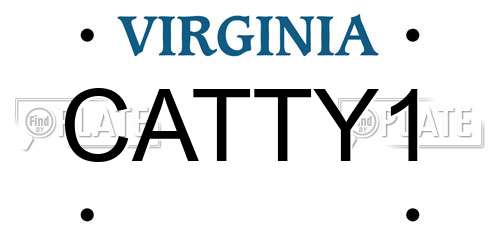 CATTY1 Virginia License Plate