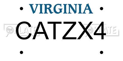 CATZX4 Virginia License Plate