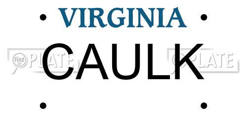 CAULK Virginia License Plate