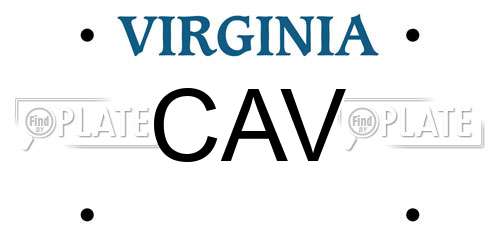 CAV Virginia License Plate