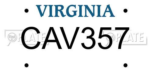 CAV357 Virginia License Plate