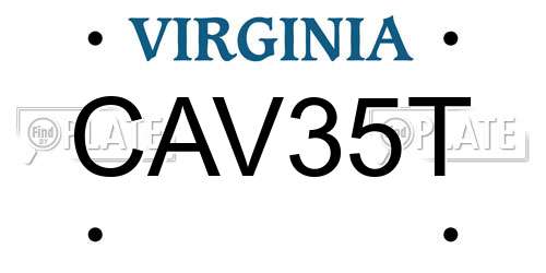 CAV35T Virginia License Plate