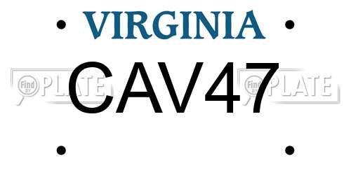 CAV47 Virginia License Plate