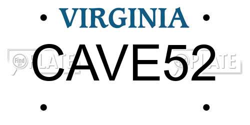 CAVE52 Virginia License Plate