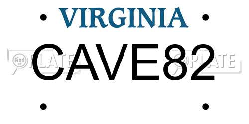 CAVE82 Virginia License Plate