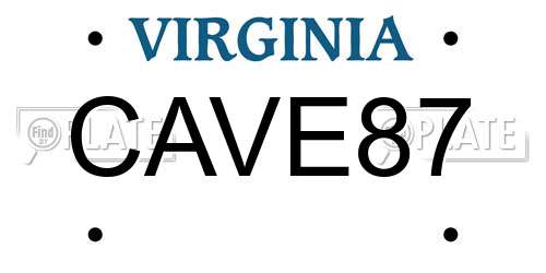 CAVE87 Virginia License Plate