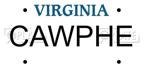 CAWPHE Virginia License Plate