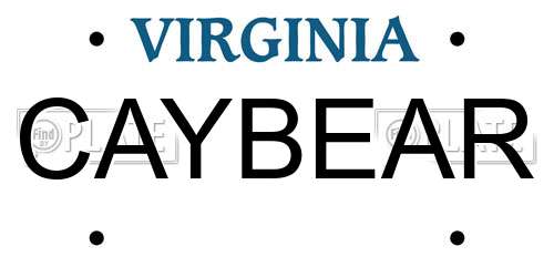 CAYBEAR Virginia License Plate