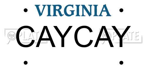 CAYCAY Virginia License Plate