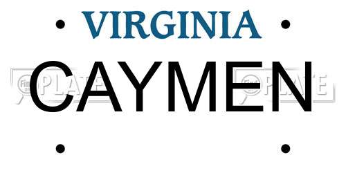 CAYMEN Virginia License Plate