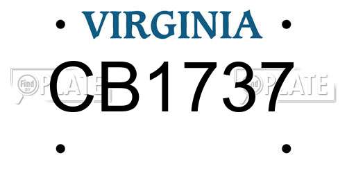 CB1737 Virginia License Plate