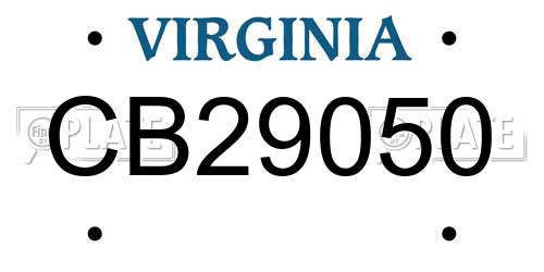CB29050 Virginia License Plate