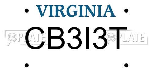 CB3I3T Virginia License Plate