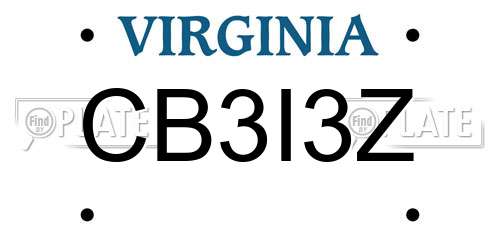 CB3I3Z Virginia License Plate