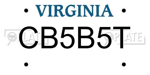 CB5B5T Virginia License Plate