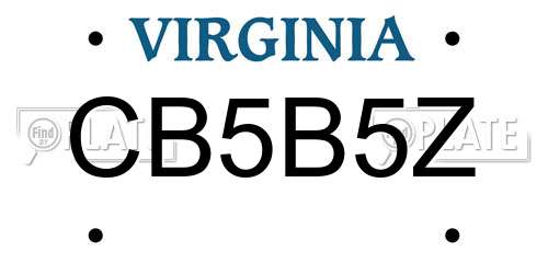 CB5B5Z Virginia License Plate