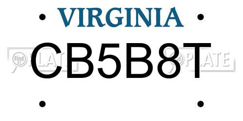 CB5B8T Virginia License Plate