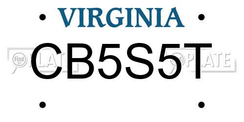 CB5S5T Virginia License Plate