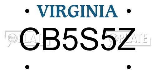 CB5S5Z Virginia License Plate