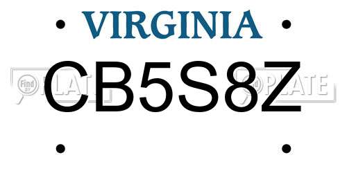 CB5S8Z Virginia License Plate