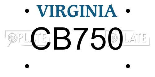 CB750 Virginia License Plate