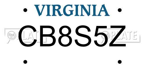 CB8S5Z Virginia License Plate