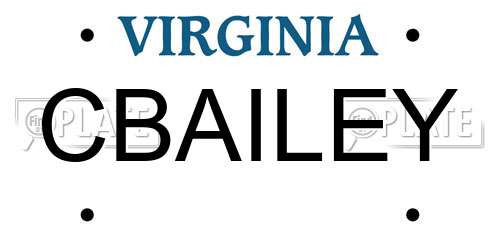 CBAILEY Virginia License Plate