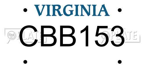 CBB153 Virginia License Plate