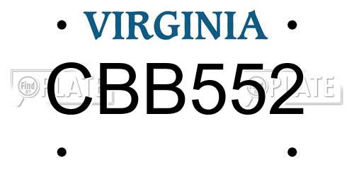 CBB552 Virginia License Plate