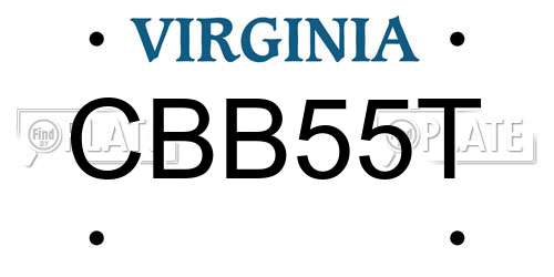 CBB55T Virginia License Plate