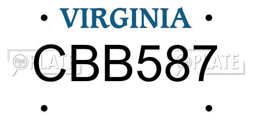 CBB587 Virginia License Plate