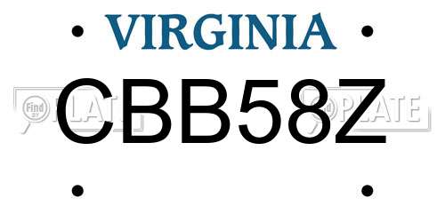 CBB58Z Virginia License Plate