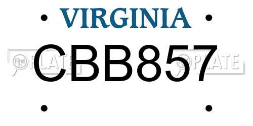 CBB857 Virginia License Plate