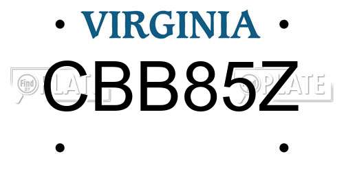CBB85Z Virginia License Plate