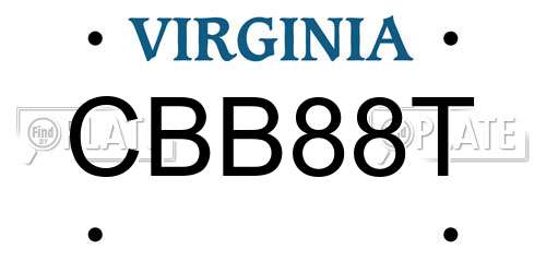 CBB88T Virginia License Plate