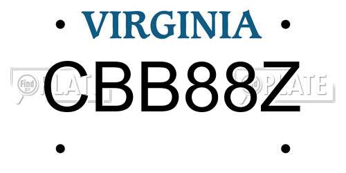 CBB88Z Virginia License Plate