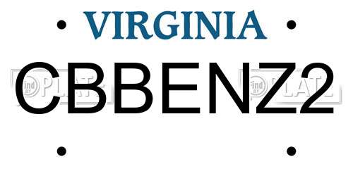 CBBENZ2 Virginia License Plate