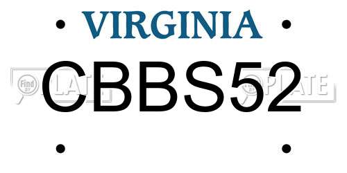 CBBS52 Virginia License Plate