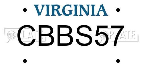 CBBS57 Virginia License Plate