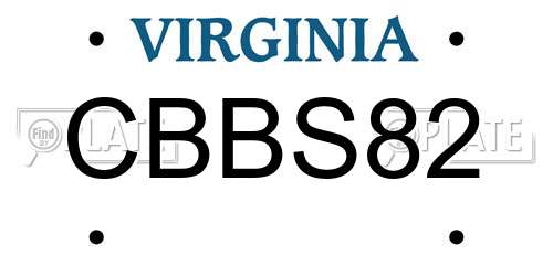 CBBS82 Virginia License Plate