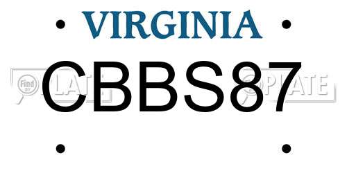 CBBS87 Virginia License Plate