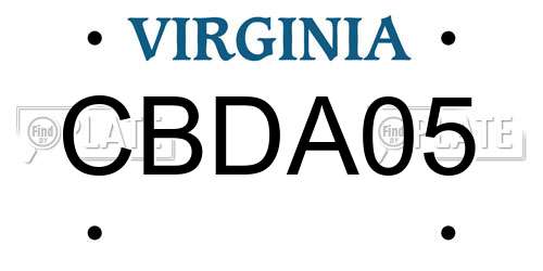 CBDA05 Virginia License Plate