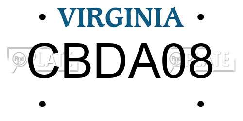 CBDA08 Virginia License Plate