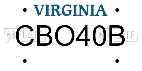 CBO40B Virginia License Plate