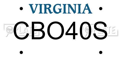 CBO40S Virginia License Plate
