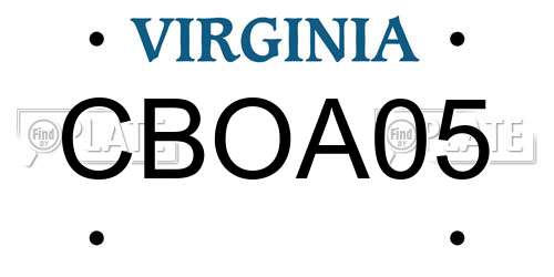 CBOA05 Virginia License Plate