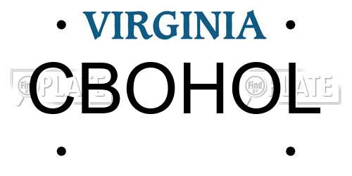 CBOHOL Virginia License Plate
