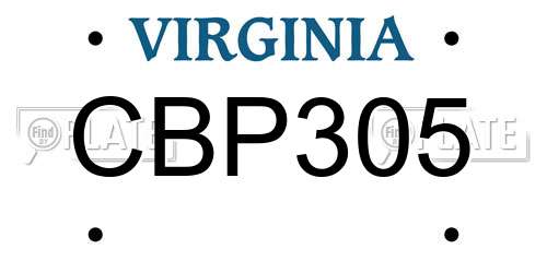CBP305 Virginia License Plate