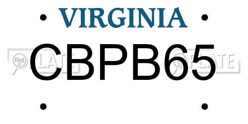 CBPB65 Virginia License Plate