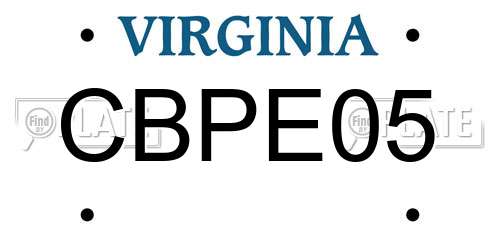 CBPE05 Virginia License Plate